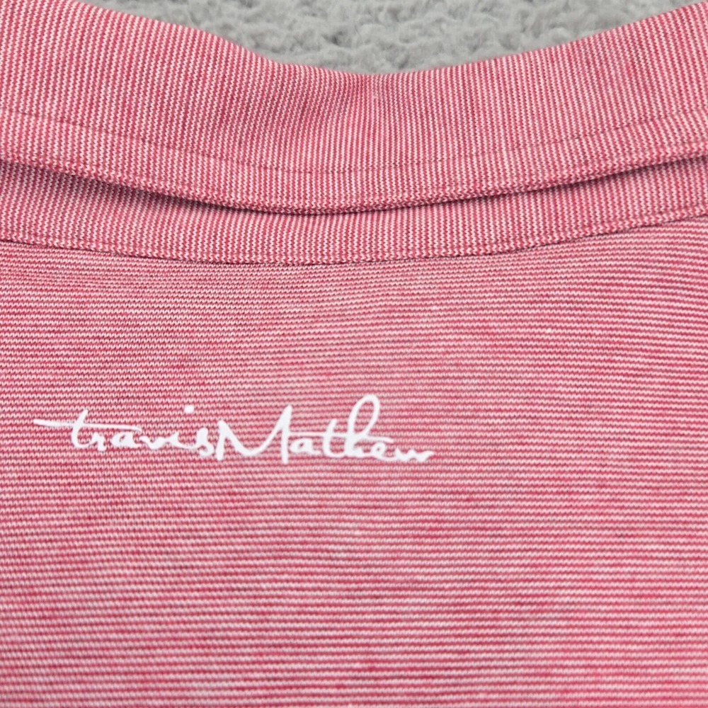 Travis Mathew Shirt Mens XXL Pink Heather Performance Golf‎ Polo Short Sleeve - Picture 5 of 15